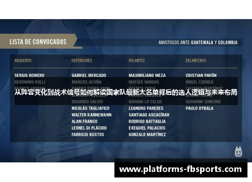 从阵容变化到战术信号如何解读国家队最新大名单背后的选人逻辑与未来布局