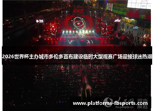2026世界杯主办城市多伦多宣布建设临时大型观赛广场迎接球迷热潮 2026世界杯主办城市多伦多宣布建设临时大型观赛广场迎接球迷热潮