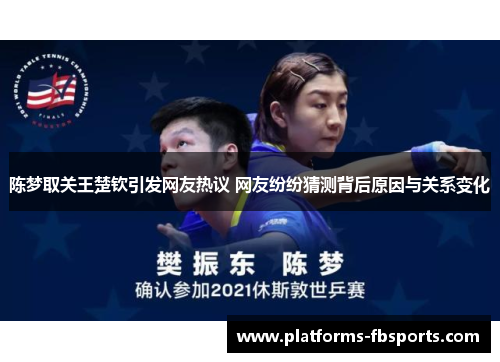 陈梦取关王楚钦引发网友热议 网友纷纷猜测背后原因与关系变化 陈梦取关王楚钦引发网友热议 网友纷纷猜测背后原因与关系变化